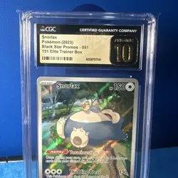 Snorlax Pokemon 151 Black Star Promo Pokemon Graded PRISTINE 10 - Image 4