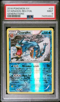 2016 POKEMON XY GENERATIONS #23 GYARADOS-REVERSE FOIL PSA 9 - Image 1