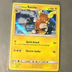 Pokemon TCG Alolan Raichu 30/30 SM Trainer Kit Holo Rare English 110 HP 2017 - Image 1