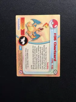 Topps #06 Charizard Holo Foil TV Pokemon Black Logo Embossed Rays Design DMG - Image 2