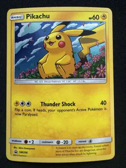 Pikachu SM206 Sm Holo cosmos holo sun and moon Black Star promo Eng pokemon 2019 - Image 1