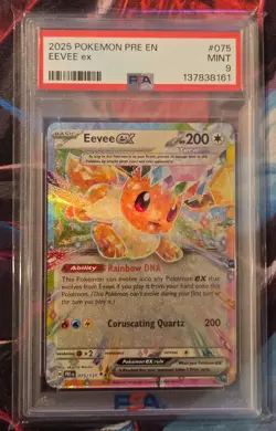 Pokemon TCG Prismatic Evolutions Eevee EX 075/131 PSA 9 - Image 1