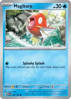 Magikarp MEW 129/165 Pokemon SV: Scarlet & Violet 151 Common EN NM - Image 1