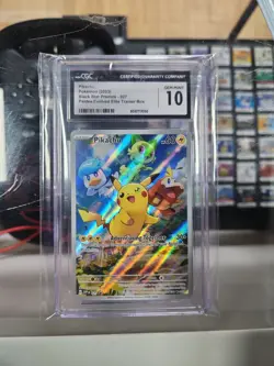 Pikachu SVP 027 CGC 10 Black Star Promo Pokemon TCG S & V Paldea Evolved ETB - Image 1
