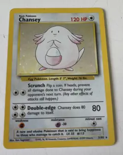 Pokemon TCG Chansey Base Set 3/102 Holo Unlimited Holo Rare - Image 1