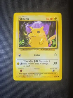 1999 Pokemon Base Set Unlimited Yellow Cheeks, #58 Pikachu - Image 1