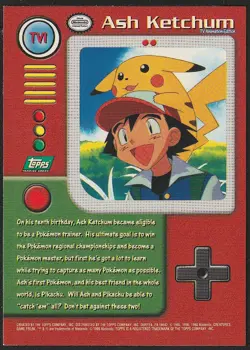 topps Pokemon TV Animation Edition Series 1 Non Holo TV1 Ash Ketchum Green Logo - Image 2