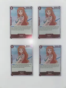 4x Nami OP01-016 R Playset MP/DMG Foil Pre Errata Romance Dawn One Piece TCG - Image 1