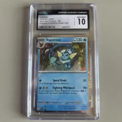 Pokemon Vaporeon 168 Sv: Scarlet & Violet Promo Cosmos Holo CGC 10 English Card - Image 1