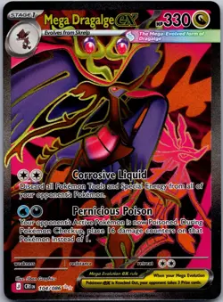 Mega Dragalge ex 104/086 Holo Ultra Rare Chaos Rising Pokemon NM/M - Image 1