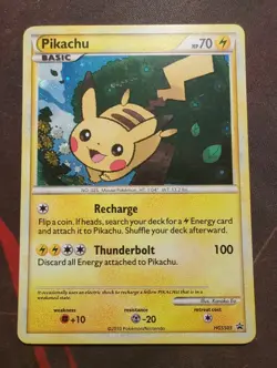 Pokemon Pikachu HGSS03 2010 Holo Promo Basic Card 70HP English - Image 1