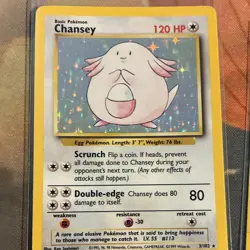 Pokemon TCG Base Set Chansey 3/102 Holo English Unlimited 1999 Lot of 3 - Image 2