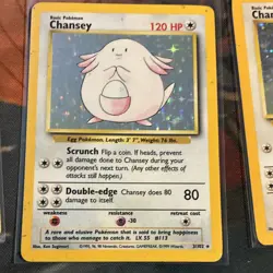 Pokemon TCG Base Set Chansey 3/102 Holo English Unlimited 1999 Lot of 3 - Image 3
