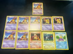 Pokemon Shadowless Base Set Lot 11 Cards Abra Kadabra Squirtle Magmar 1999 - Image 1