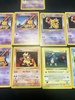 Pokemon Shadowless Base Set Lot 11 Cards Abra Kadabra Squirtle Magmar 1999 - Image 3