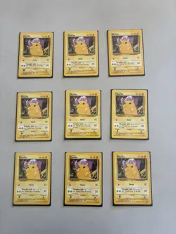 9x Pikachu 58/102 Base Set Unlimited Pokemon Card Lot WOTC 1999 Very Good - Image 1