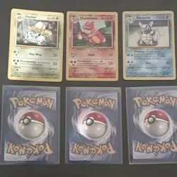 Pokemon TCG Base Set Unlimited 6-Card Lot Bulbasaur Charmander Squirtle 1999 - Image 2