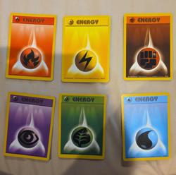Nintendo Pokemon TCG Base Set 6 Basic Energy Card Lot 1999 English - Image 1