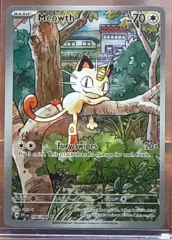 Pokemon TCG Meowth 106/094 Phantasmal Flames Illustration Rare Holo English 70HP - Image 1