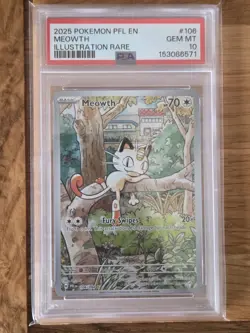 Meowth 106/094 PSA 10 Phantasmal Flames Pokemon TCG - Image 1