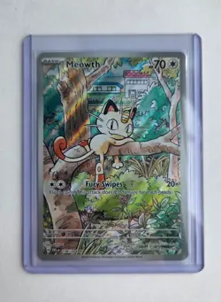Pokemon TCG Meowth 106/094 Phantasmal Flames IR Holo EN - Image 1