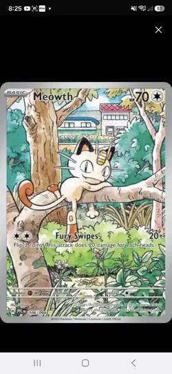 Pokemon TCG Meowth Full Art holo Card 106/094 Phantasmal Flames - Image 1