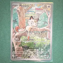 Pokemon TCG Meowth 106/094 Phantasmal Flames Illustration Rare Full Art Holo - Image 1