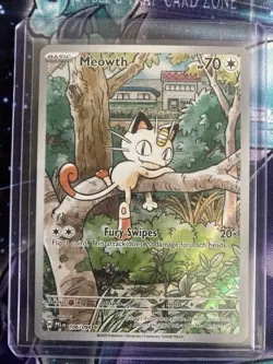 Pokemon TCG Meowth Illustration Rare 106/094 Phantasmal Flames NM - Image 1