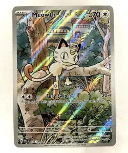 Pokemon TCG Meowth Illustration Rare 106/094 Phantasmal Flames Holo English 70HP - Image 1
