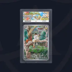 Pokemon TCG ACE 10 Meowth 106/094 – Phantasmal Flames – IR – Perfect Subgrades - Image 1