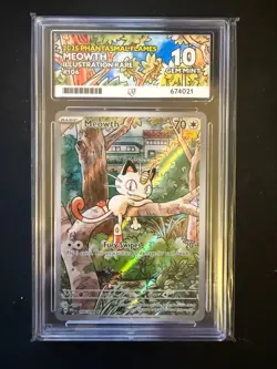 Pokemon TCG ACE 10 Meowth 106/094 – Phantasmal Flames – IR – Perfect Subgrades - Image 2