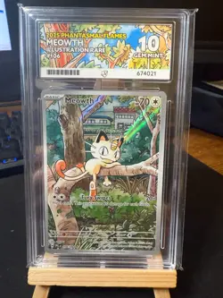 Pokemon TCG ACE 10 Meowth 106/094 – Phantasmal Flames – IR – Perfect Subgrades - Image 4