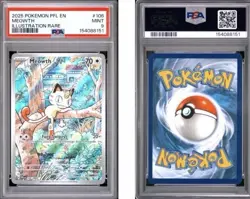 Pokemon TCG Meowth 106 Phantasmal Flames PSA 9 106/094 - Image 1