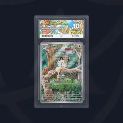 Pokemon TCG ACE 10 Meowth 106/094 – Phantasmal Flames – IR – Perfect Subgrades - Image 1