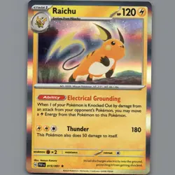 Pokemon TCG - Raichu - 019/091 - Holo Rare - Scarlet & Violet: Paldean Fates - Image 1