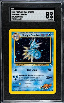 Misty's Seadra Holo Prerelease 2000 Pokemon Gym Heroes #9 SGC 8 - Image 1