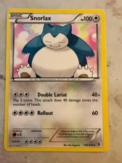 Snorlax 109/149 Boundaries Crossed Regular Pokemon Card Moderately Played - Image 1