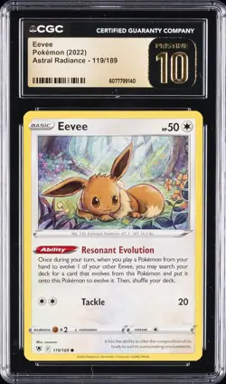 2022 POKEMON ASTRAL RADIANCE #119/189 EEVEE CGC 10 PRISTINE - Image 1