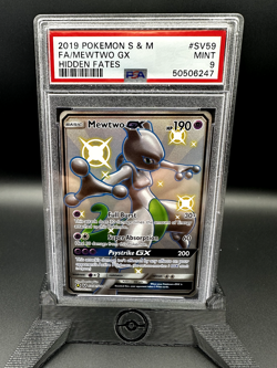 Pokemon Card PSA 9 Shiny Mewtwo GX SV59/SV94 Hidden Fates - Image 1