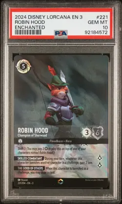 DISNEY LORCANA EN 3-INTO THE INKLANDS ROBIN HOOD - CHAMPION OF SHERWOOD PSA 10 - Image 1
