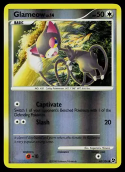 Pokemon Card - Glameow Great Encounters 68/106 Reverse Holo Common - Image 1