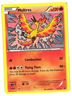 Pokemon TCG Moltres 9/124 XY Fates Collide Rare MP - Image 1