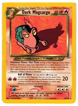 Pokemon TCG Neo Destiny Dark Magcargo Card 18/105 Regular DMG - Image 1