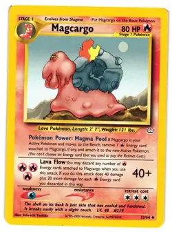 Pokemon TCG Magcargo 33/64 Neo Revelation Uncommon LP - Image 1