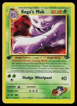 Pokemon Card - Koga's Muk Gym Challenge 26/132 1st Edition Rare - Image 1