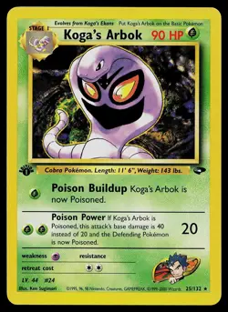 Pokemon Card - Koga's Arbok Gym Challenge 25/132 1st Edition Rare - Image 1