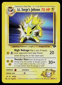 Pokemon Card - Lt. Surge's Jolteon Gym Challenge 28/132 Rare - Image 1