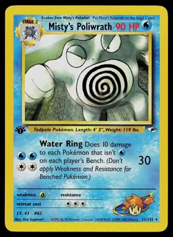 Pokemon Card - Misty's Poliwrath Gym Heroes 31/132 1st Edition Rare - Image 1