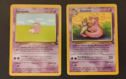 1999 Pokemon Fossil Slowpoke+Slobro PSA 9/10U Gem Mint Fresh Flawless - Image 1