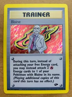 Pokemon TCG Blaine (17) 017/132 Gym Challenge Holo Rare NM Unltd Holo - Image 1